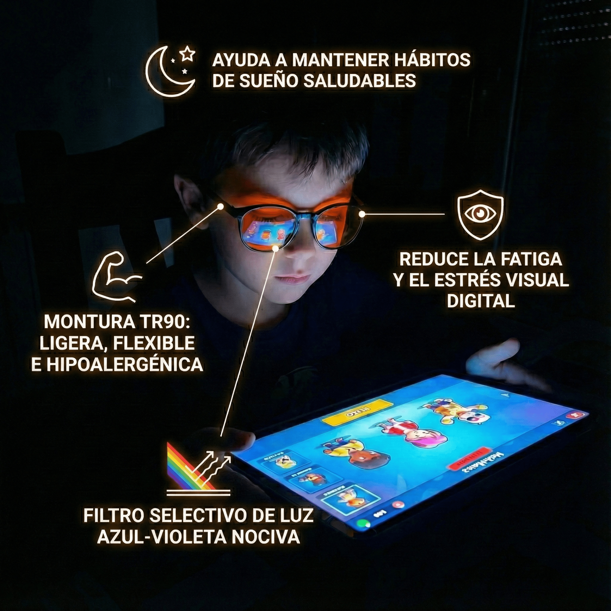 Gafas de luz azul sin graduar para niños - Orenza