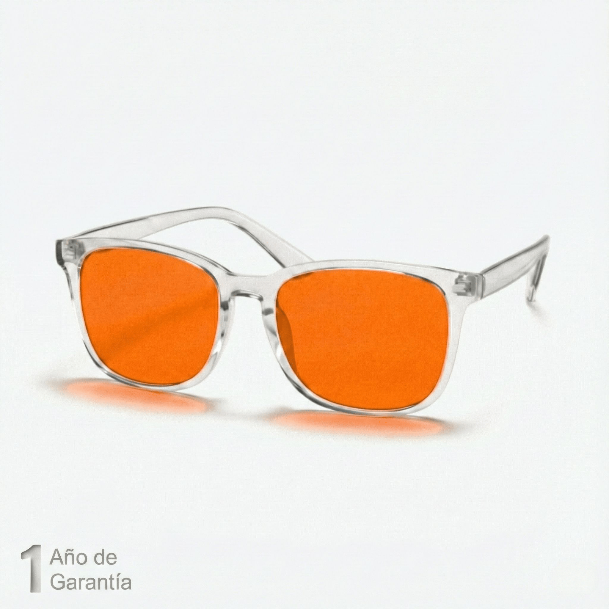Gafas de luz azul sin graduar unisex con montura transparente y cristal naranja para ordenador y pantallas