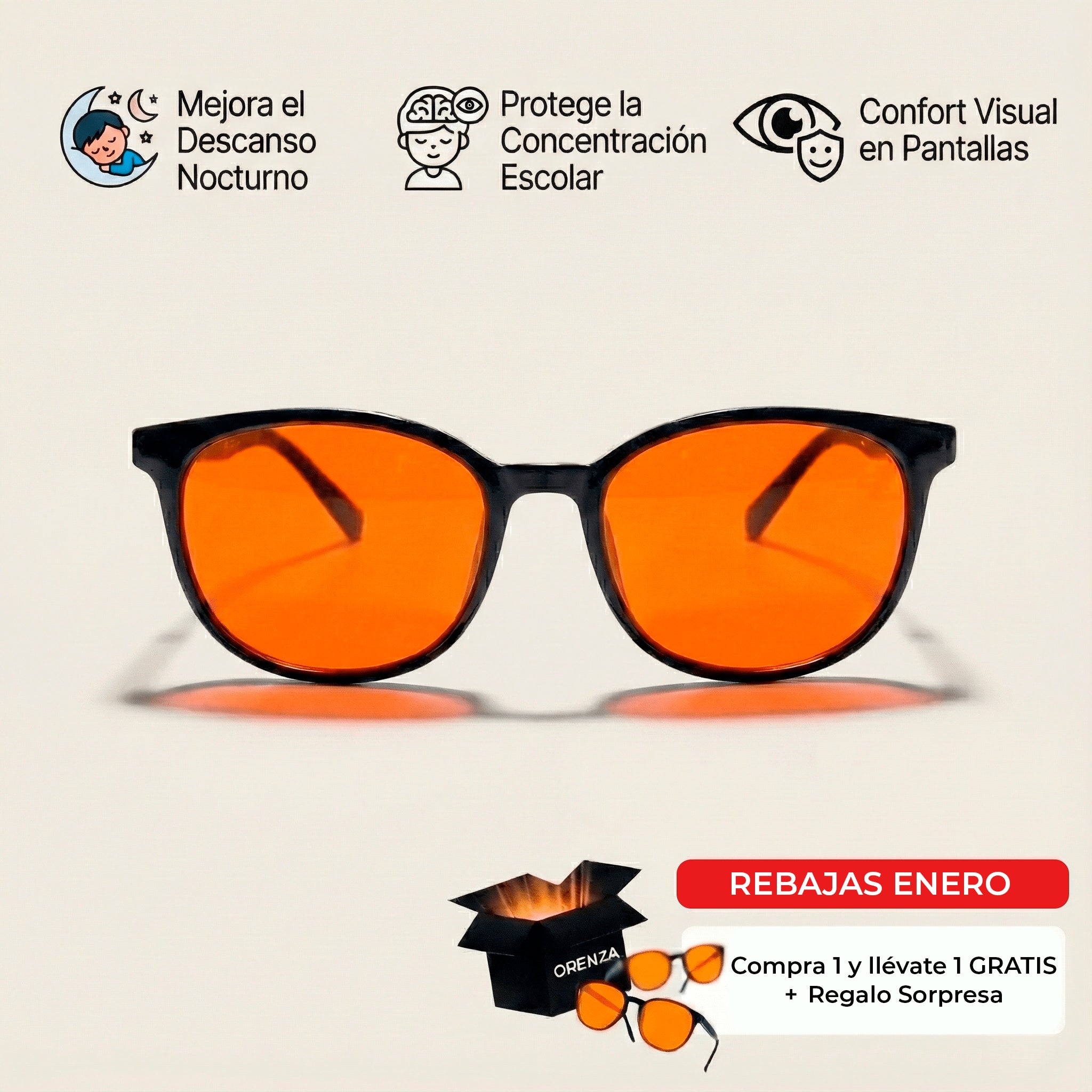 Gafas de luz azul para niños sin graduar de Orenza