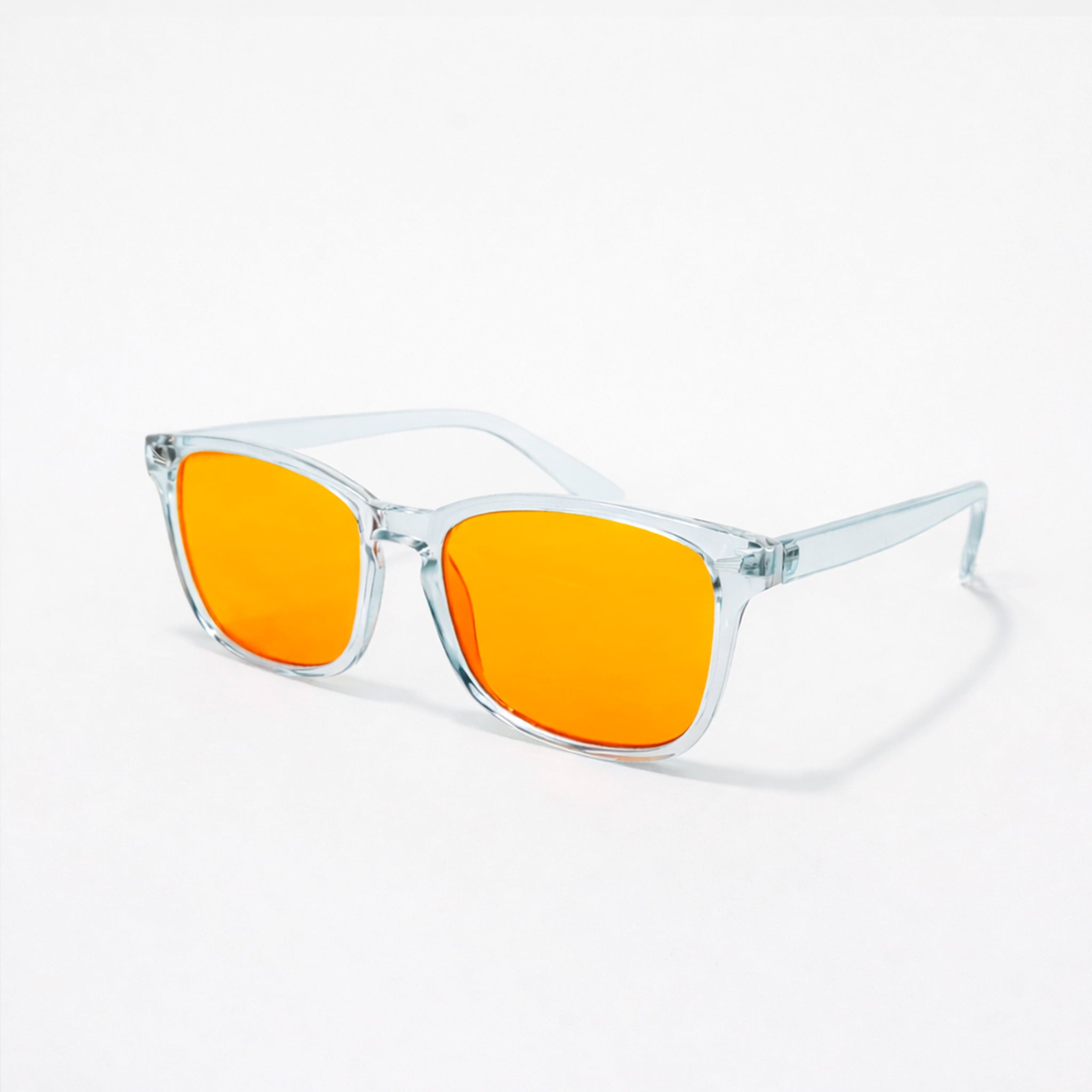 Gafas de luz azul sin graduar unisex con montura negra y cristal naranja para pantallas