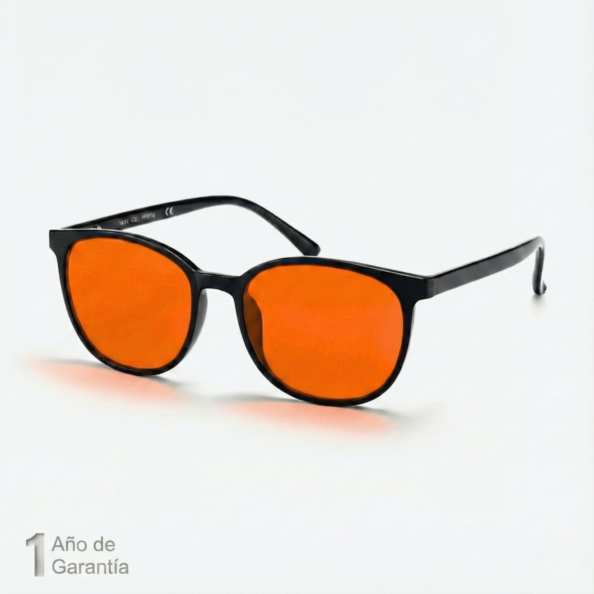 Gafas de luz azul sin graduar unisex con montura negra y cristal naranja para pantallas