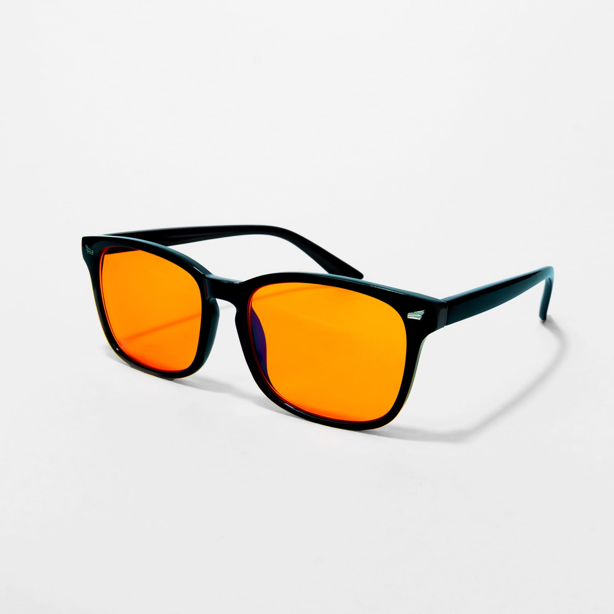 Gafas de luz azul sin graduar unisex con montura transparente y cristal naranja para ordenador y pantallas